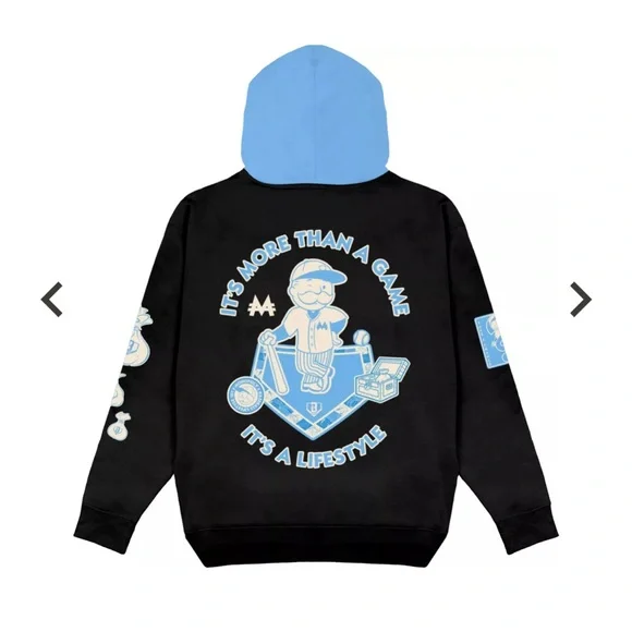 Baseball Lifestyle 101 x Monopoly, Boys XL Hoodie, Black with Blue accents, NWT - Picture 9 of 13
